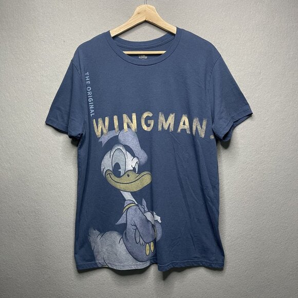 The Original Wingman Donald Duck Graphic Tee Disney L Blue - Picture 1 of 4